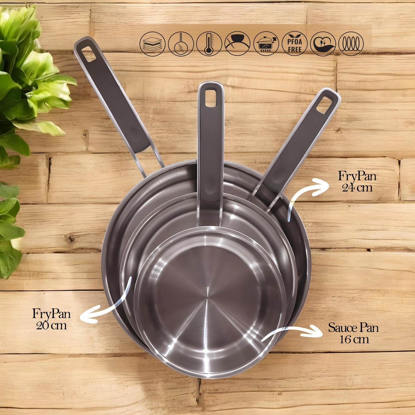 10 delige Panda Serie - Steel