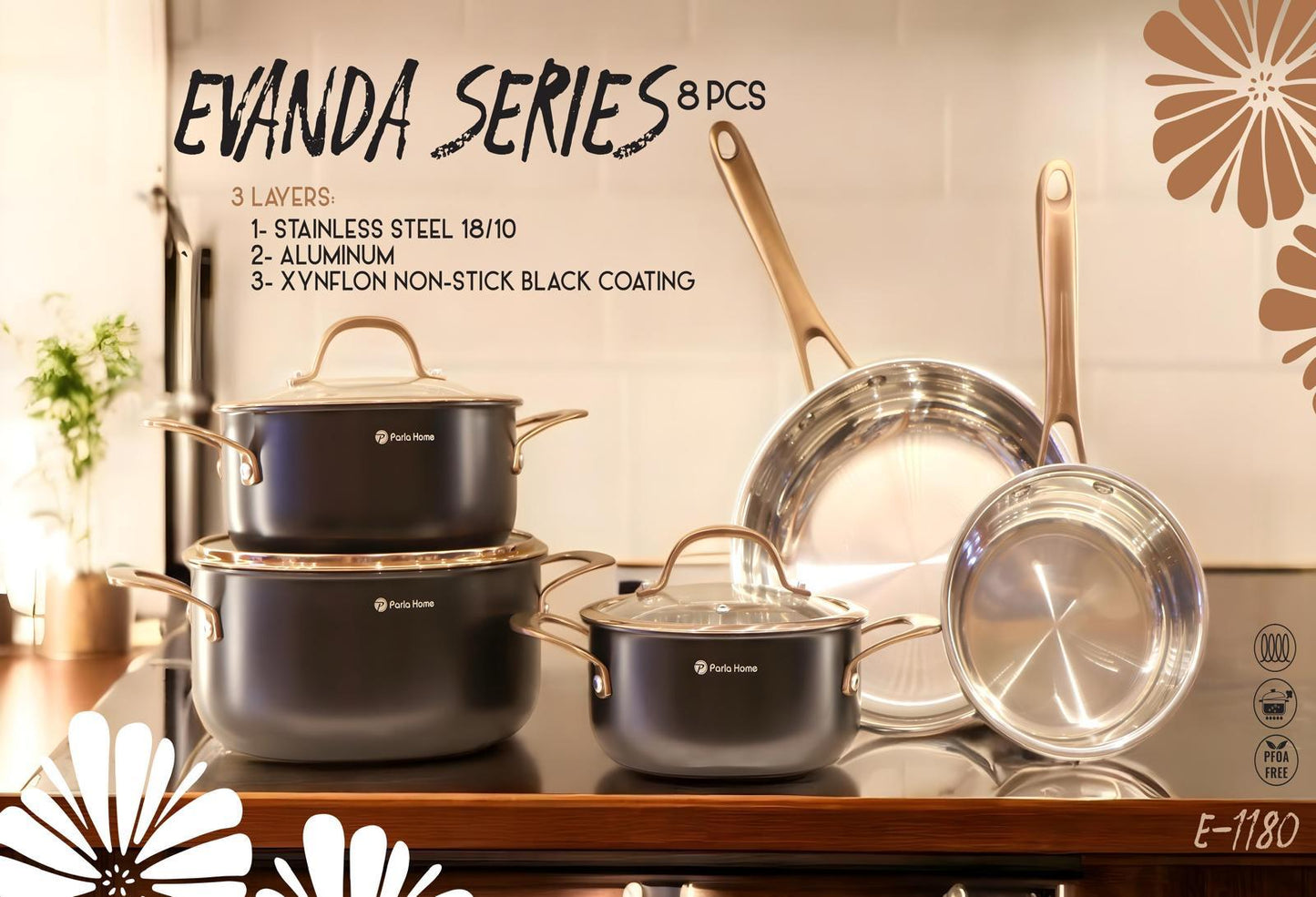 8-piece Evanda Series - Black