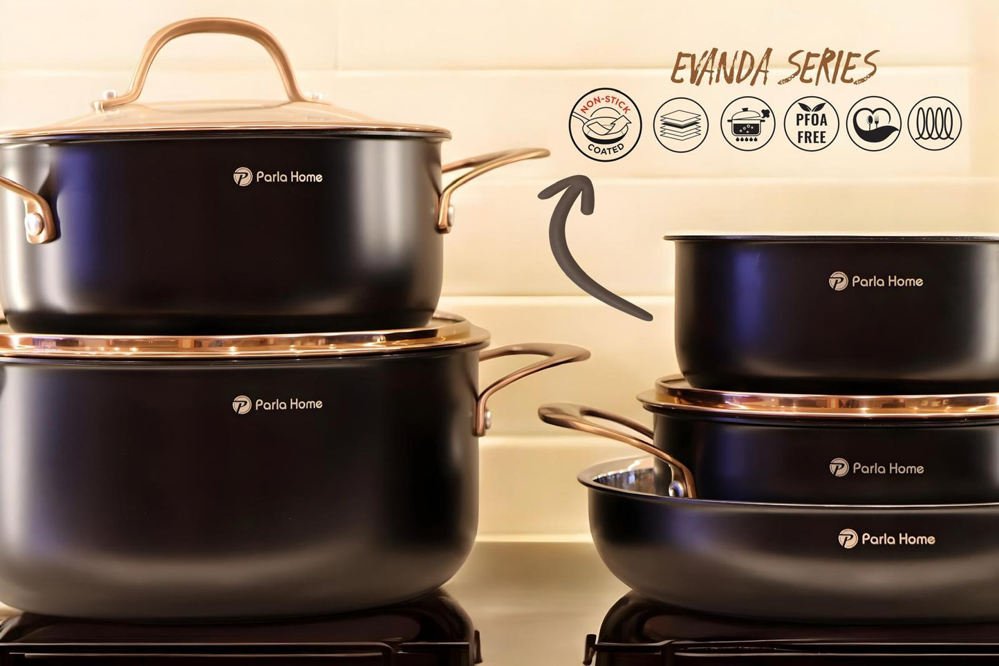 8-piece Evanda Series - Black